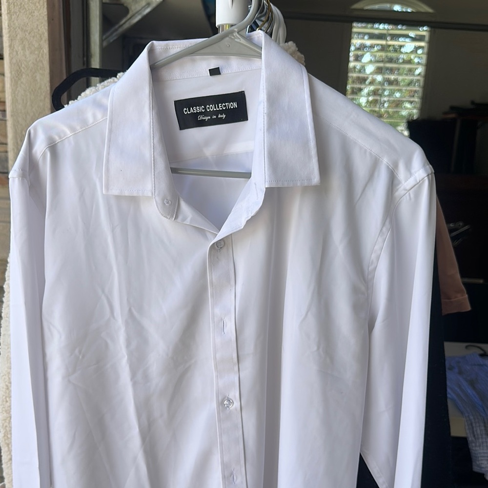 IC COLLECTION White Dress Shirt Classic Formal Wear